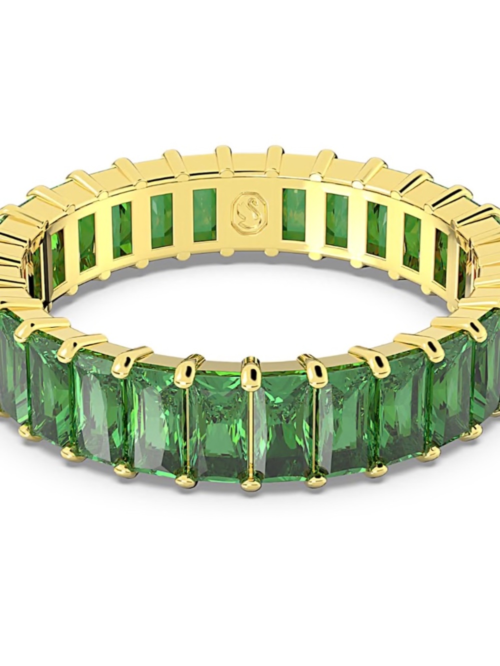 SWAROVSKI EMERALD MATRIX RING, 18 CT GOLD, SZ 7.5 NWT